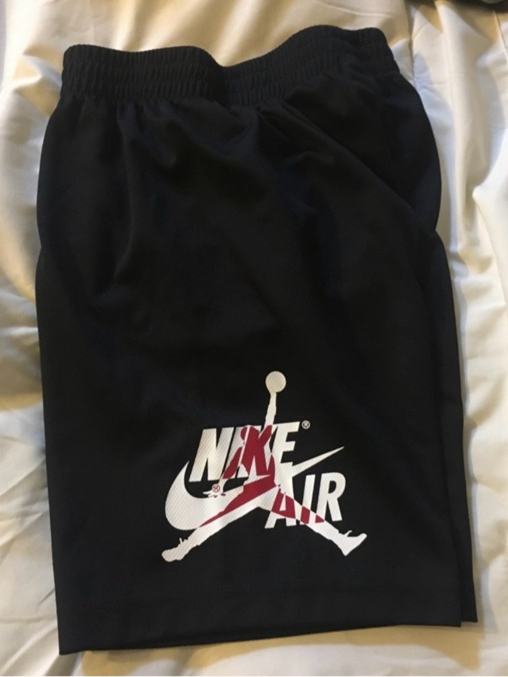 Nike Jordan Kids Black Athletic Shorts with White & Red Logo